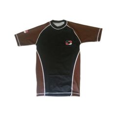 360Gears - IBJJF Rashguard - barna öv - rövid ujjú