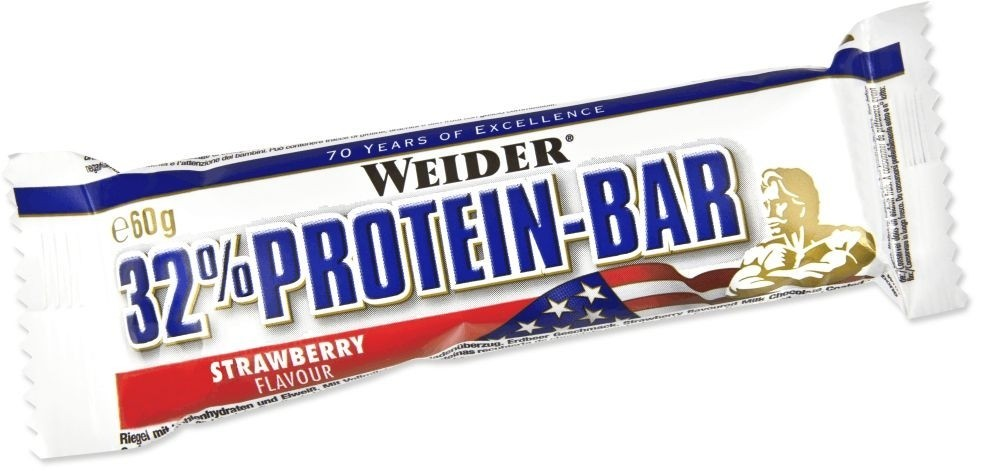 Weider 32% Protein Bar 60 g fehérje szelet (24db/doboz) - eper