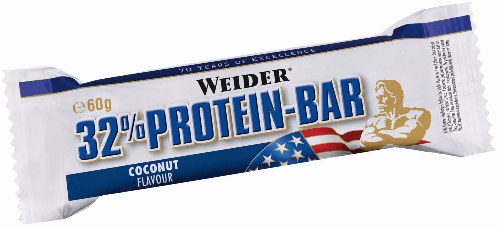 Weider 32% Protein Bar 60 g fehérje szelet (24db/doboz) - kókusz