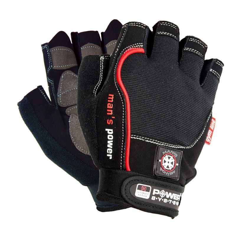 Power System - Gloves Mans Power Black - Férfi fitnesz kesztyű fekete
