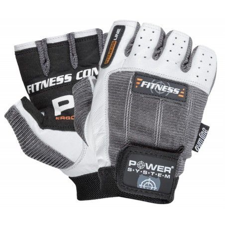 Power System - Gloves Fitness White/Grey - Fitnesz és bodybuilding kesztyű fehér/szürke