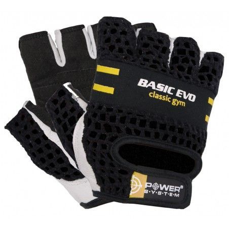 Power System - Gloves Basic Evo Yellow/Black - Fitnesz kesztyű sárga/fekete