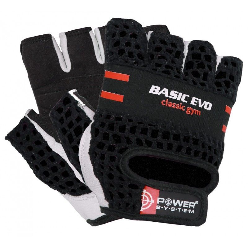 Power System - Gloves Basic Evo Red - Fitnesz kesztyű piros/fekete