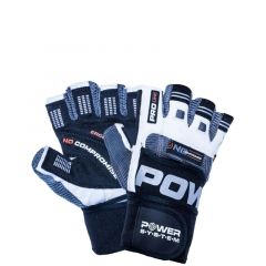 Power System - No Compromise - Csuklószorítós férfi fitnesz kesztyű ergo tenyérpárnázással - fekete/szürke