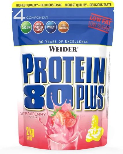 Weider Protein 80 Plus 500g fehérjepor - Eper