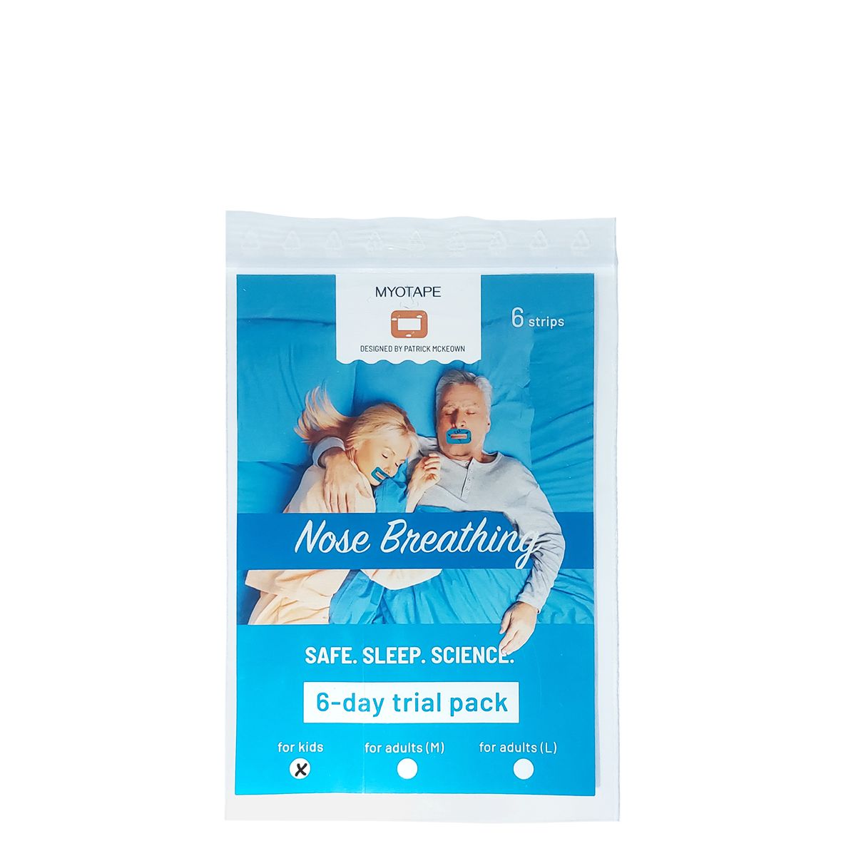 MYOTAPE - Nose Breathing Strips for Kids - Orrlégzést támogató szájtapasz, 6 db-os próba csomag, gyermek méret