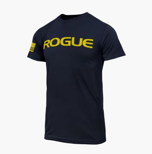 Rogue Fitness - Rogue Basic Shirt - Férfi rövidujjú póló - Sötétkék-citrom