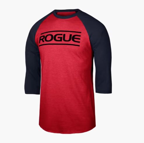 Rogue Fitness - Rogue 3/4 Sleeve Shirt - Háromnegyedes ujjú férfi felső - Piros - sötétkék