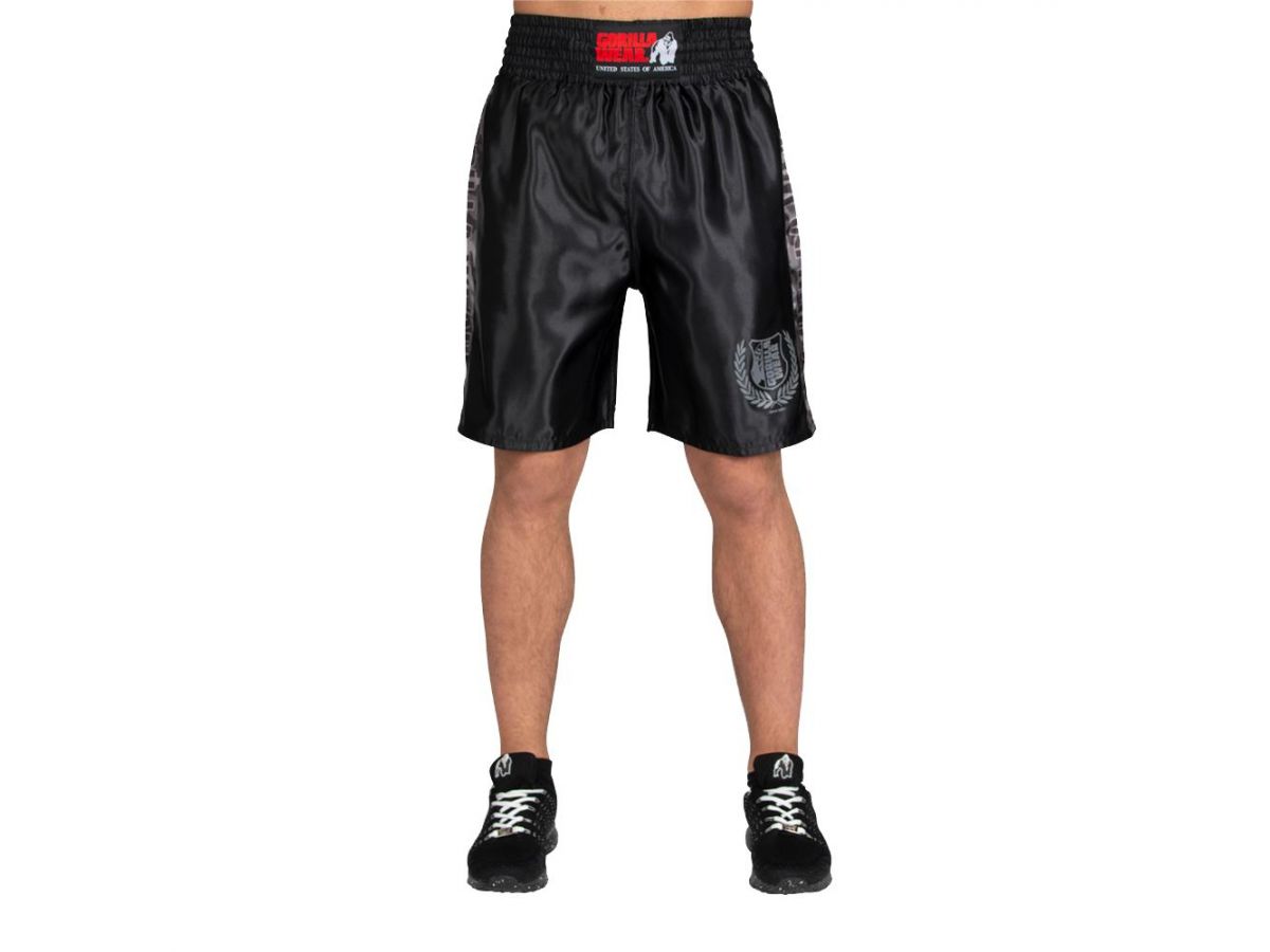 Gorilla Wear - Vaiden Boxing Shorts - Fekete/szürke terepmintás