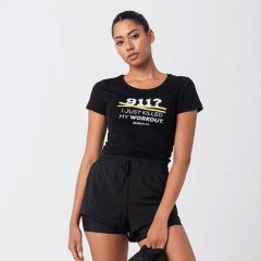 BioTech USA - 911 - NŐI RÖVID UJJÚ PÓLÓ - FEKETE