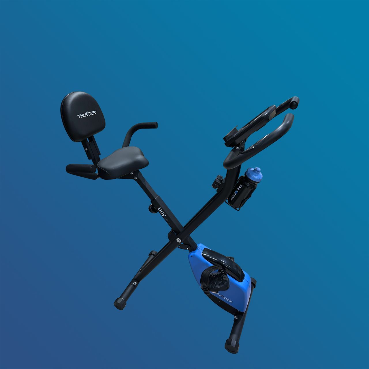 THUNDER - TINY X-BIKE - ÖSSZECSUKHATÓ SZOBABICIKLI HÁTTÁMLÁVAL, 8 FOKOZATÚ ELLENÁLLÁS, LCD KIJELZŐ, 110 KG TERHELHETŐSÉG