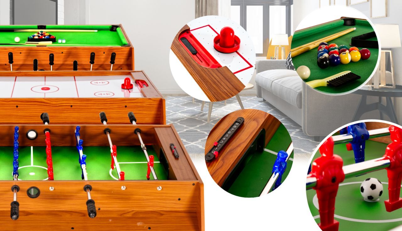 THUNDER - SMART SWIVEL GAME TABLE - 3 AZ 1-BEN FORGATHATÓ BILIÁRD-, CSOCSÓ- ÉS LÉGHOKI ASZTAL THUNDER - SMART SWIVEL GAME TABLE - 3 AZ 1-BEN FORGATHATÓ BILIÁRD-, CSOCSÓ- ÉS LÉGHOKI ASZTAL