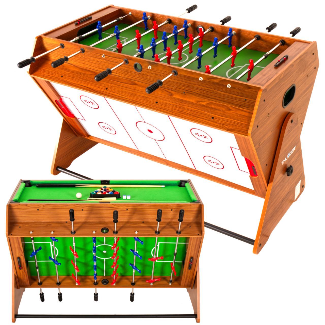 THUNDER - SMART SWIVEL GAME TABLE - 3 AZ 1-BEN FORGATHATÓ BILIÁRD-, CSOCSÓ- ÉS LÉGHOKI ASZTAL THUNDER - SMART SWIVEL GAME TABLE - 3 AZ 1-BEN FORGATHATÓ BILIÁRD-, CSOCSÓ- ÉS LÉGHOKI ASZTAL