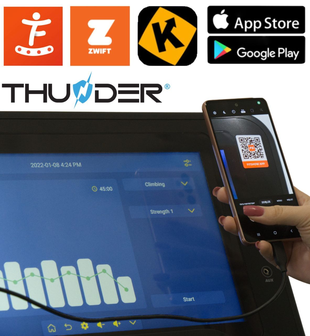 THUNDER - IGNITE - PRÉMIUM EDZŐTERMI FUTÓPAD 22 KM/H VÉGSEBESSÉGGEL, 15,6" TFT KIJELZŐVEL, 220 KG TESTSÚLYIG THUNDER - IGNITE - PRÉMIUM EDZŐTERMI FUTÓPAD 22 KM/H VÉGSEBESSÉGGEL, 15,6" TFT KIJELZŐVEL, 220 KG TESTSÚLYIG