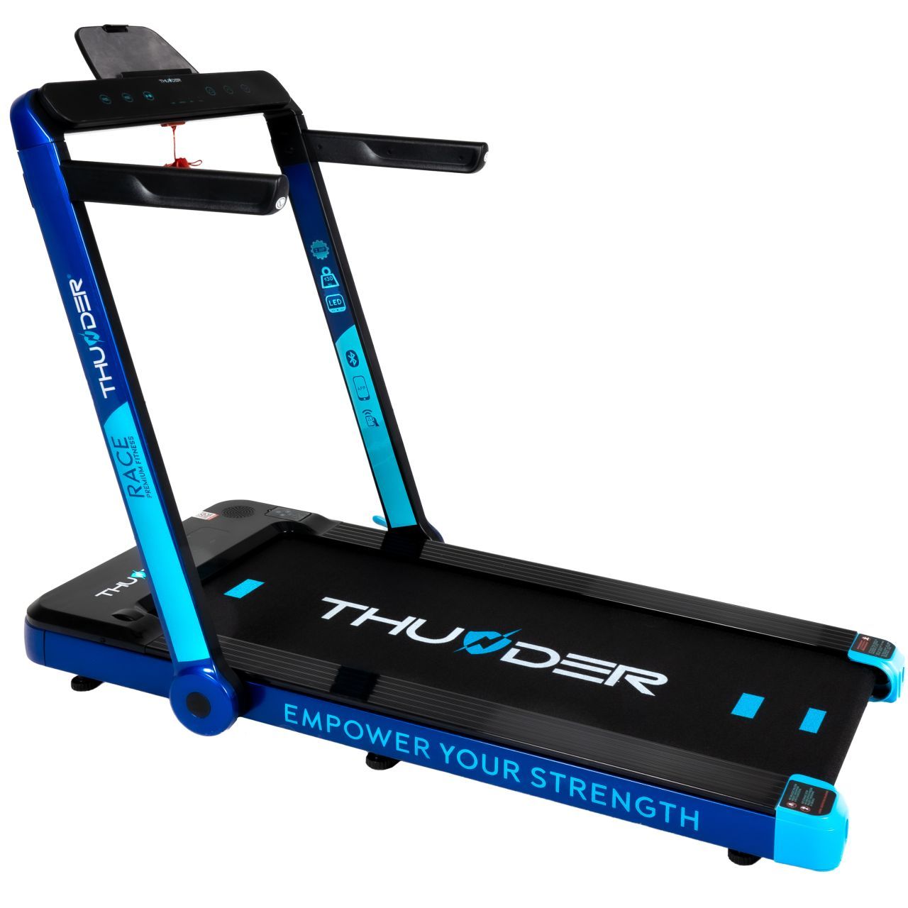 THUNDER - RACE - KOMPAKT FUTÓPAD 14 KM/H VÉGSEBESSÉGGEL, 130 KG TESTSÚLYIG, FEKETE-KÉK THUNDER - RACE - KOMPAKT FUTÓPAD 14 KM/H VÉGSEBESSÉGGEL, 130 KG TESTSÚLYIG, FEKETE-KÉK
