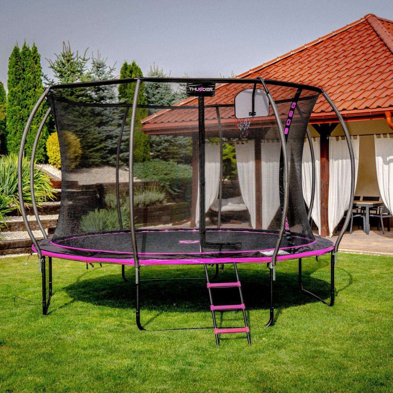 THUNDER OUTDOOR - INSIDE ULTRA 10 FT, PINK - BELSŐ HÁLÓS SPORT TRAMBULIN 312 CM, FEKETE-PINK