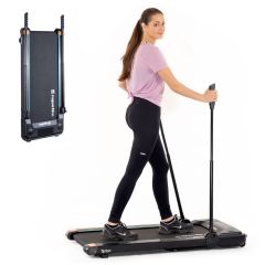 Gyaloglópad inSPORTline Tyrion, helytakarékos, 13cm magas, 100kg terhelhető, 100x39cm sétafelület, 0,8LE motor, 8 km/ó sebesség, túrabotok, motoros