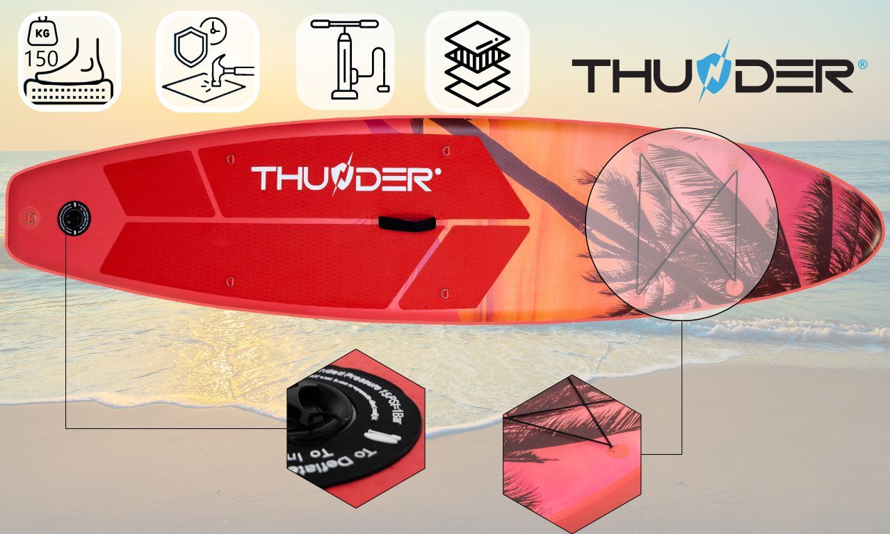 THUNDER OUTDOOR - MAUI - SUP BOARD - SUP DESZKA KIEGÉSZÍTŐKKEL - 320 X 76 X 15 CM