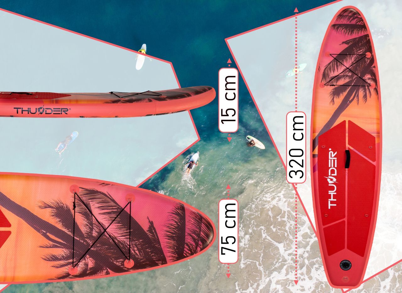 THUNDER OUTDOOR - MAUI - SUP BOARD - SUP DESZKA KIEGÉSZÍTŐKKEL - 320 X 76 X 15 CM