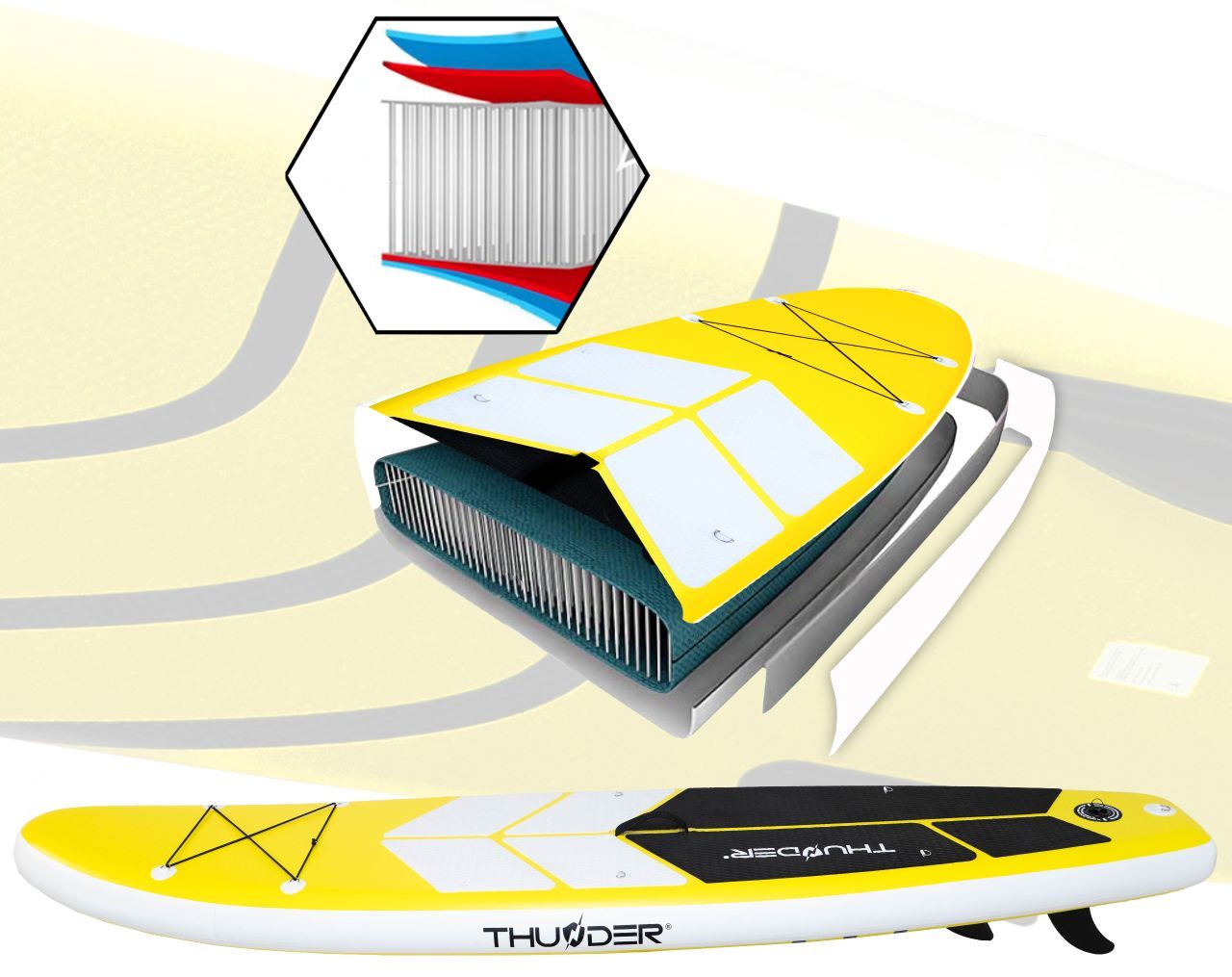 THUNDER OUTDOOR - SUNRISE 2.0 SUP BOARD - SUP DESZKA KIEGÉSZÍTŐKKEL - 320 X 76 X 15 CM