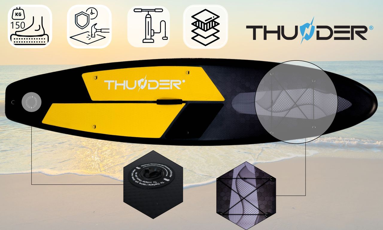 THUNDER OUTDOOR - ONYX SUP BOARD - SUP DESZKA KIEGÉSZÍTŐKKEL - 320 X 76 X 15 CM