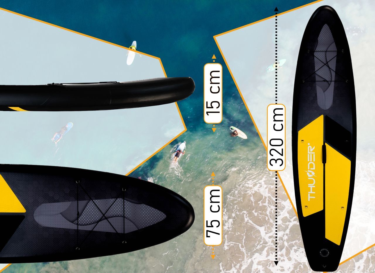 THUNDER OUTDOOR - ONYX SUP BOARD - SUP DESZKA KIEGÉSZÍTŐKKEL - 320 X 76 X 15 CM