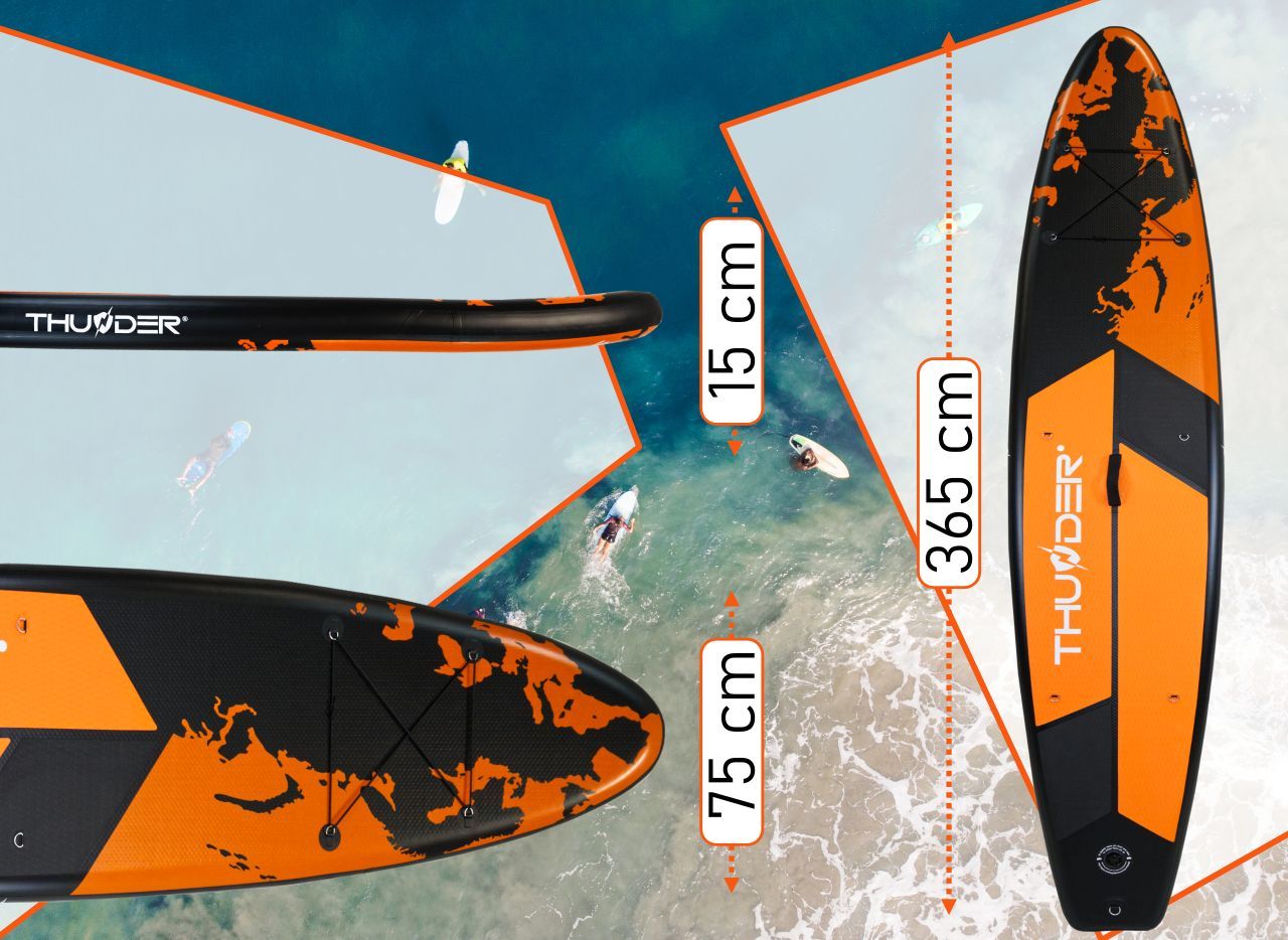 THUNDER OUTDOOR - CALIFORNIA XXL SUP BOARD - SUP DESZKA KIEGÉSZÍTŐKKEL - 365 X 75 X 15 CM