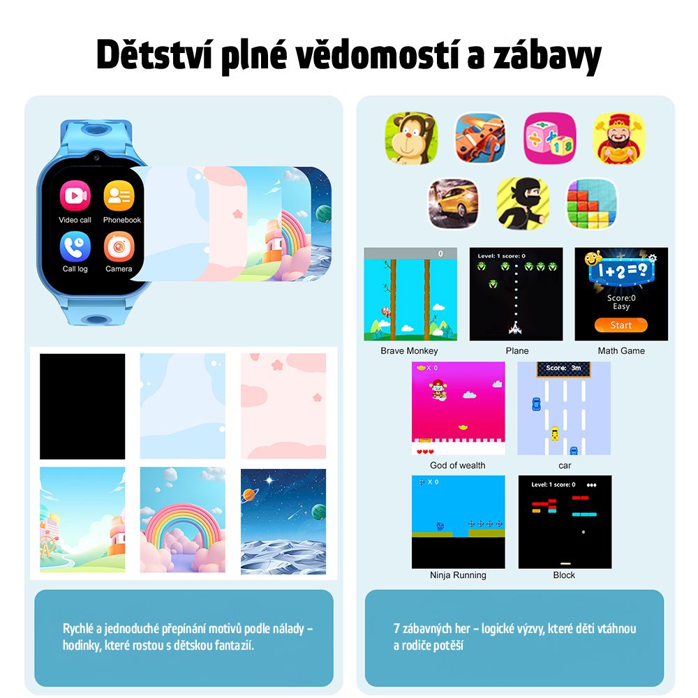 Gyerek okosóra inSPORTline Melino, GPS, SOS gomb, érintőképernyős vezérlés, Wi-Fi helymeghatározás