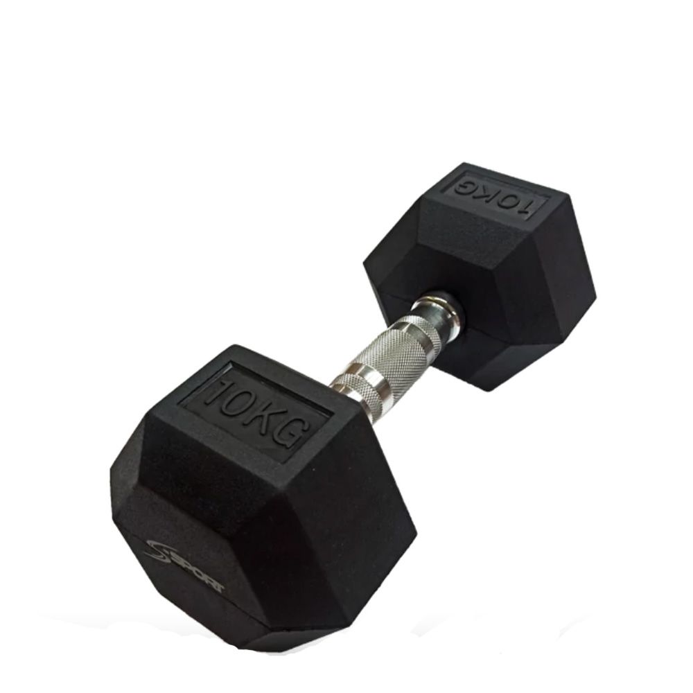 S-SPORT - HATSZÖGLETŰ GUMIS KÉZISÚLYZÓ - 10 KG 