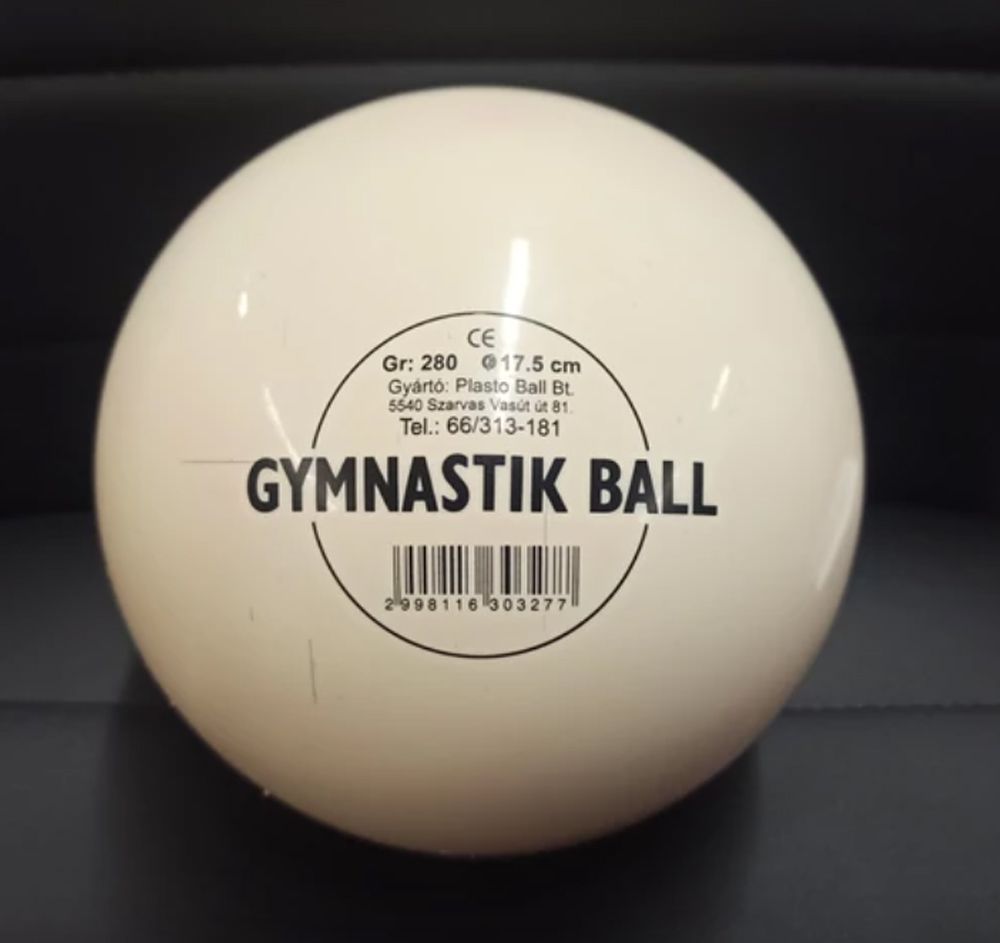 PLASTO - GUMNASZTIKAI LABDA - FEHÉR - 17,5 CM  PLASTO - GUMNASZTIKAI LABDA - FEHÉR - 17,5 CM