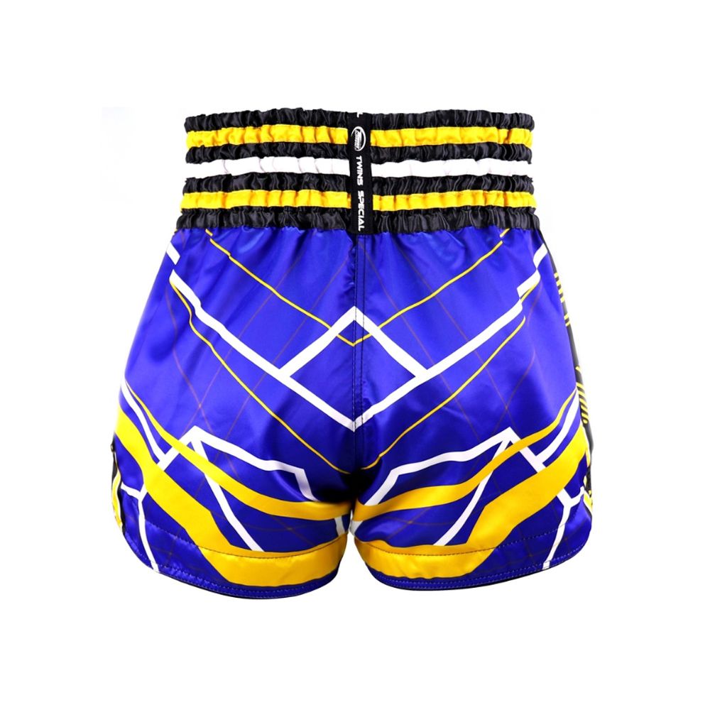 TWINS - THAI BOX SHORT - TTBL RACING BLUE/YELLOW
