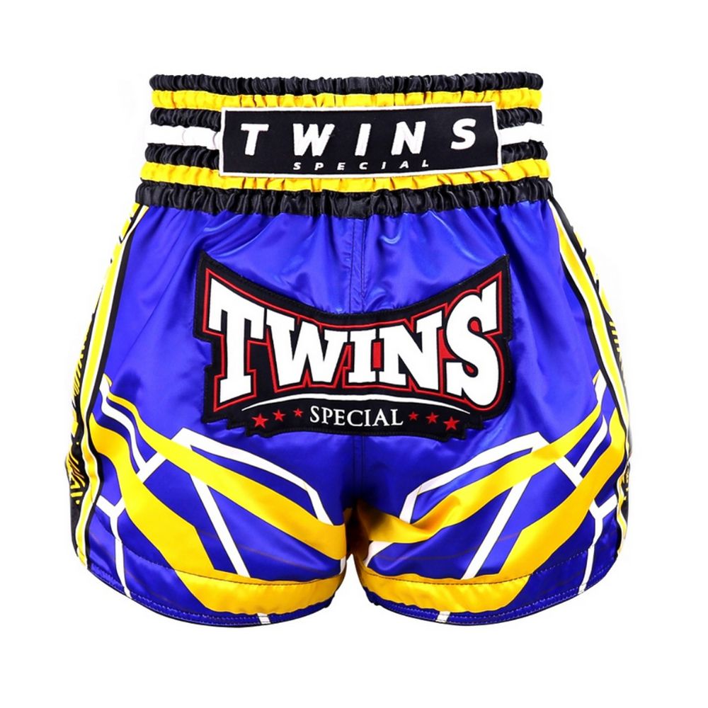 TWINS - THAI BOX SHORT - TTBL RACING BLUE/YELLOW
