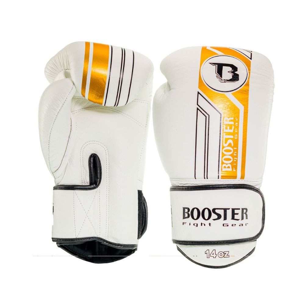 BOOSTER PRO RANGE -  BOXING GLOVES - BGL V9 WHITE/GOLD